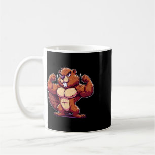 Biber-Fan, der Muskeln trainiert, Bodybuilding-Gym Kaffeetasse