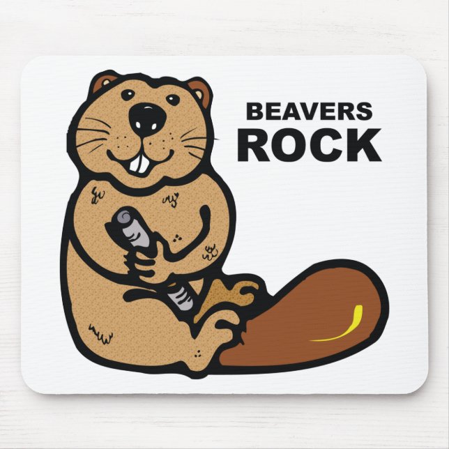 Biber-Felsen Mousepad (Vorne)