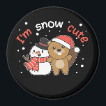 Biber Ich bin Schnee Niedlich Snowman Snow Pun Mag Magnet<br><div class="desc">Cute beaver with snowman. Der Snow Cute - Snow Pun for Winter and Christmas. Christmas greeting in the cold season for the holidays. Christmas beaver with snowman.</div>