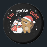 Biber Ich bin Schnee Niedlich Snowman Snow Pun Mag Magnet<br><div class="desc">Cute beaver with snowman. Der Snow Cute - Snow Pun for Winter and Christmas. Christmas greeting in the cold season for the holidays. Christmas beaver with snowman.</div>