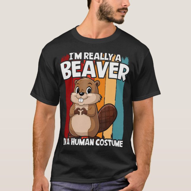 Biber Ich bin wirklich ein Biber-Mädchen T-Shirt (Vorderseite)