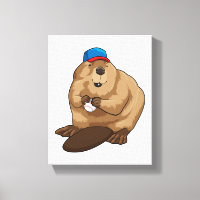 Biber im Baseball mit Baseballball