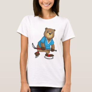 Biber im Eishockey mit Eishockeyschläger T-Shirt