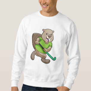 Biber im Hockey mit Hockey Sweatshirt