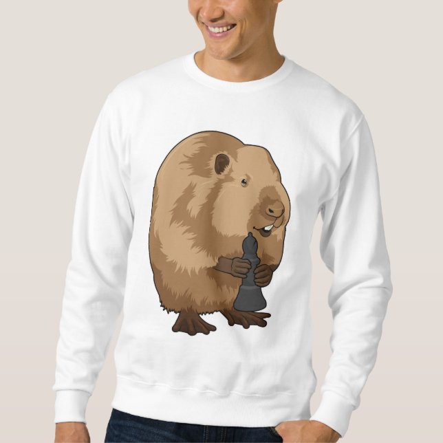 Biber im Schach mit Schachstück Bishop Sweatshirt (Vorderseite)