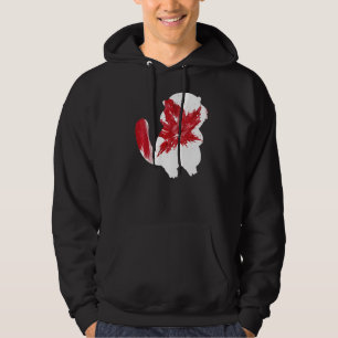 Biber in Ahornleaf kanadische Flagge Happy Canada Hoodie