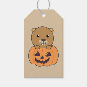 Biber in Pumpkin süße Biene glücklichen Halloween Geschenkanhänger