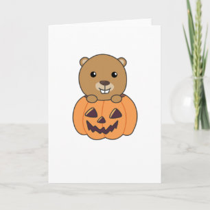 Biber in Pumpkin Sweet Beaver Happy Halloween Karte