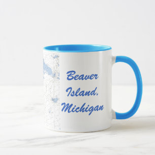Biber-Insel, MI-Seediagramm-Tasse Tasse
