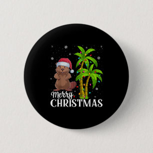 Biber liebt Männer Frauen Weihnachtsbäume Strand Button