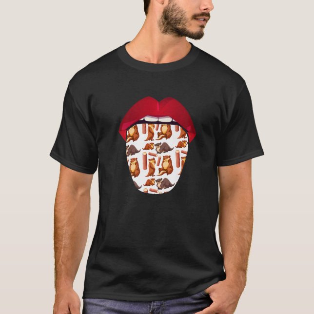 Biber-Lippen-Tier-Bach-Biber T-Shirt (Vorderseite)
