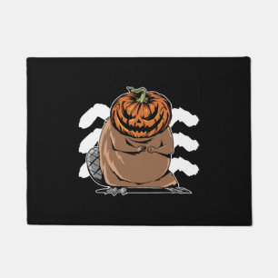 Biber mit Kürbiskopf - Halloween-Biber Fußmatte