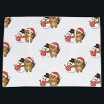 Biber mit Schneemann im Winter zu Weihnachten groß Große Geschenktüte<br><div class="desc">Beaver with a snowman in winter for Christmas - a snowman for winter and Christmas. A winter greeting in the cold season for the holidays. Christmas beaver with snowman.</div>