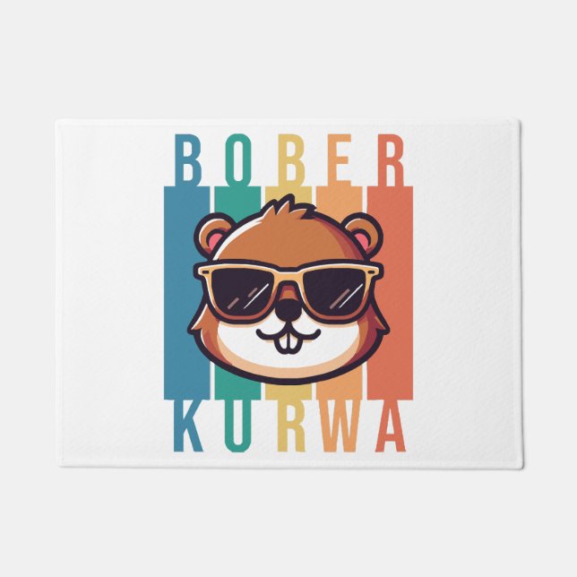 Biber mit Sonnenbrille Fußmatte (Vorderseite)