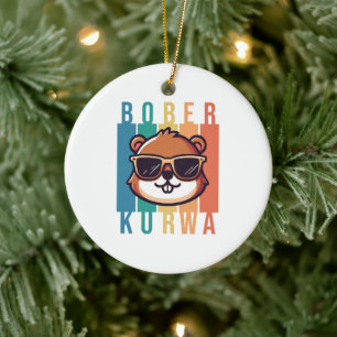 Biber mit Sonnenbrille Keramik Ornament