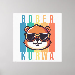 Biber mit Sonnenbrille Leinwanddruck