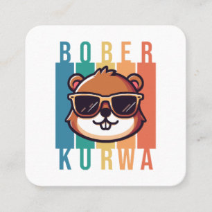 Biber mit Sonnenbrille Quadratische Visitenkarte