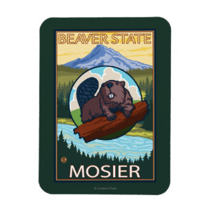 Biber & Mt. Hood - Mosier, Oregon Magnet