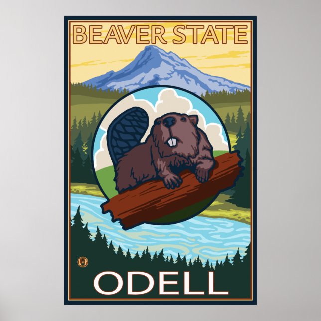 Biber & Mt. Hood - Odell, Oregon Poster (Vorne)
