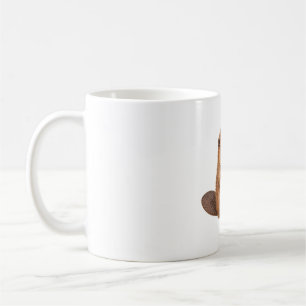 Biber nagt an einem Birkenzweig Kaffeetasse