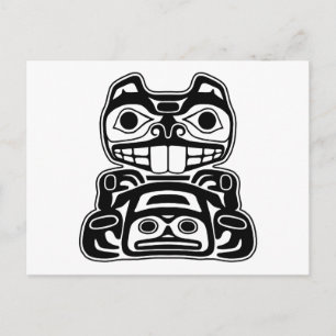 Biber Native American Design Postkarte
