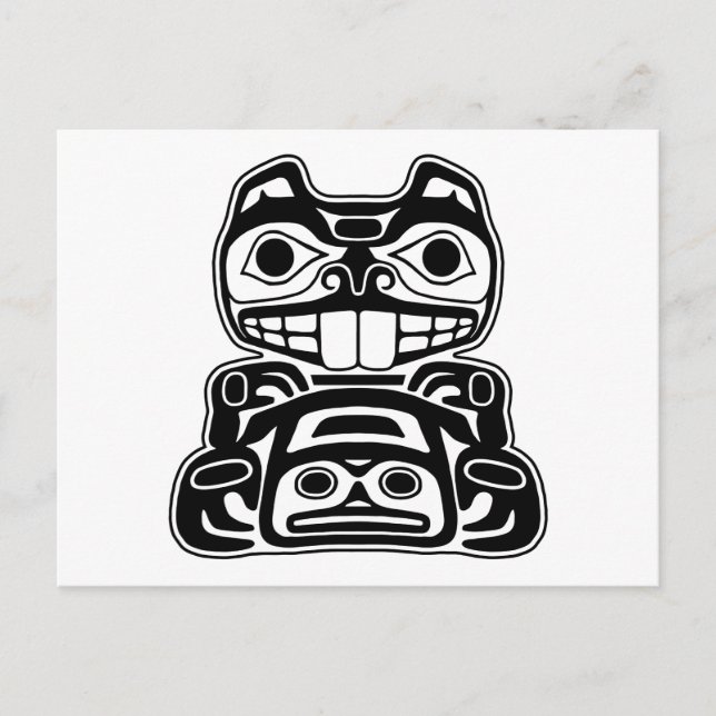 Biber Native American Design Postkarte (Vorderseite)
