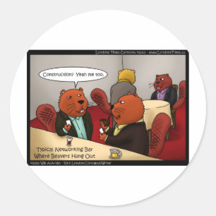 Biber Networking Funny gibt T-Shirts & Cards Runder Aufkleber
