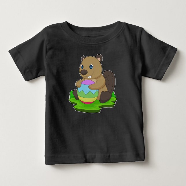 Biber Osterei Baby T-shirt (Vorderseite)