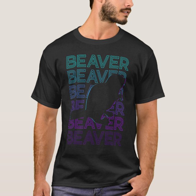 Biber Retro Beaver T-Shirt (Vorderseite)
