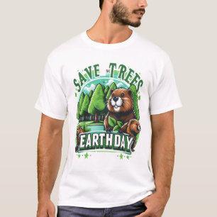 Biber Rettete Bäume am Tag der Erde T-Shirt