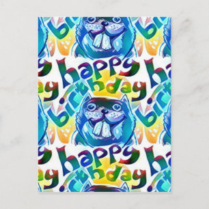 Biber sagt glücklichen Geburtstag Postkarte