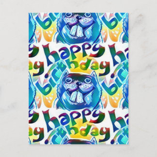 Biber sagt glücklichen Geburtstag Postkarte