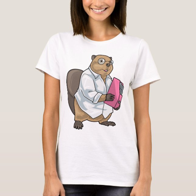 Biber-Sekretär-Ordner Büro T-Shirt (Vorderseite)