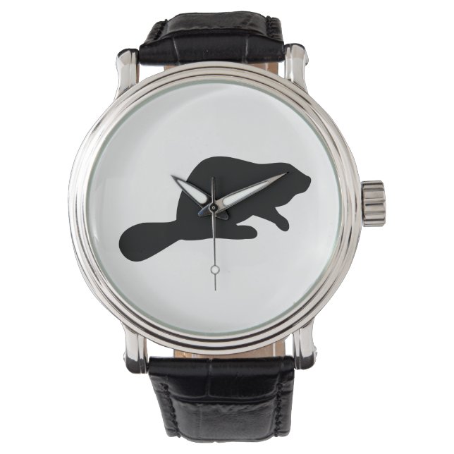 Biber-Silhouette Armbanduhr (Vorderseite)