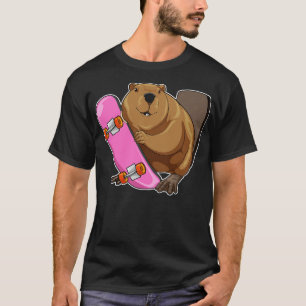Biber-Skater-Skateboard T-Shirt