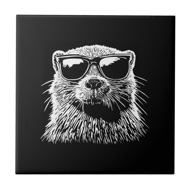 Biber-Sonnenbrille Fliese (Vorderseite)