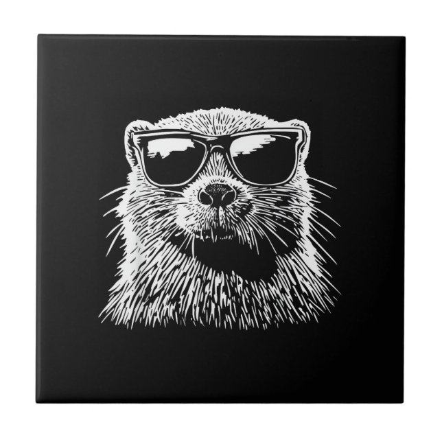 Biber-Sonnenbrille Fliese (Vorderseite)