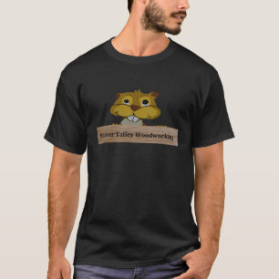 Biber-Tal-Holzbearbeitungs-Logo-grundlegende T-Shirt