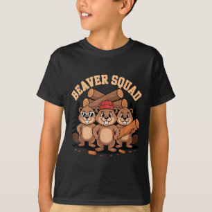 Biber-Trupp-Sonnenbrille-Holzfäller-Wald-Gruppe T-Shirt