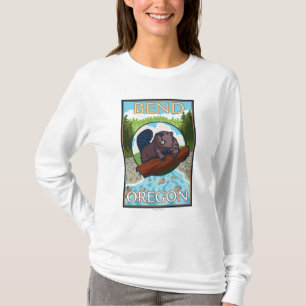 Biber u. Flussbiegung, Oregon T-Shirt