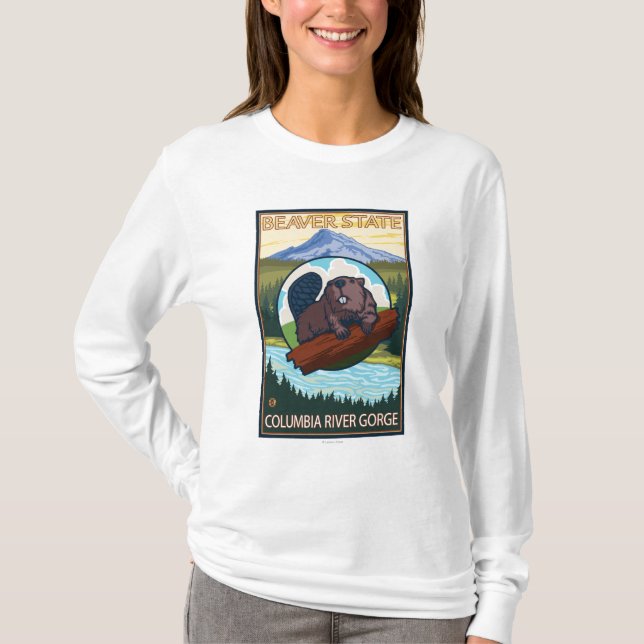 Biber u. Mt.-Haube - Columbia River Schlucht ODER T-Shirt (Vorderseite)