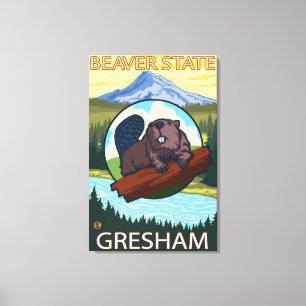 Biber u. Mt.-Haube - Gresham, Oregon Leinwanddruck
