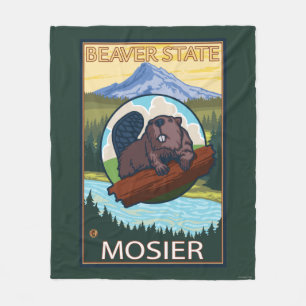Biber u. Mt.-Haube - Mosier, Oregon Fleecedecke
