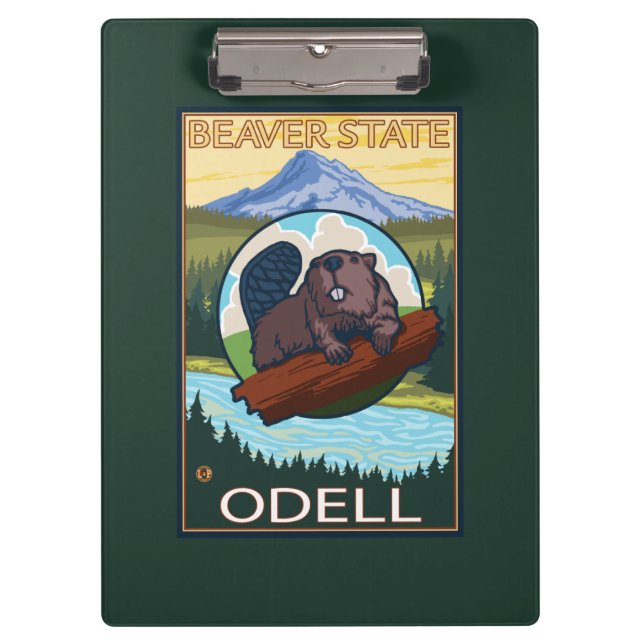 Biber u. Mt.-Haube - Odell, Oregon Klemmbrett (Vorderseite)