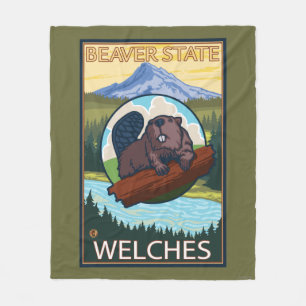 Biber u. Mt.-Haube - Welches, Oregon Fleecedecke