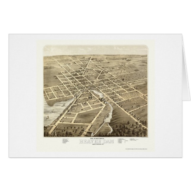 Biber-Verdammung, panoramische Karte WI - 1867 (Vorderseite (Horizontal))