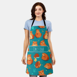 Biber Wasserfarbe Personalisiertes Muster Schürze