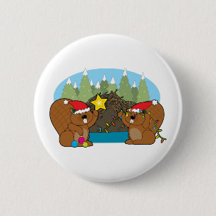 Biber-Weihnachten Button