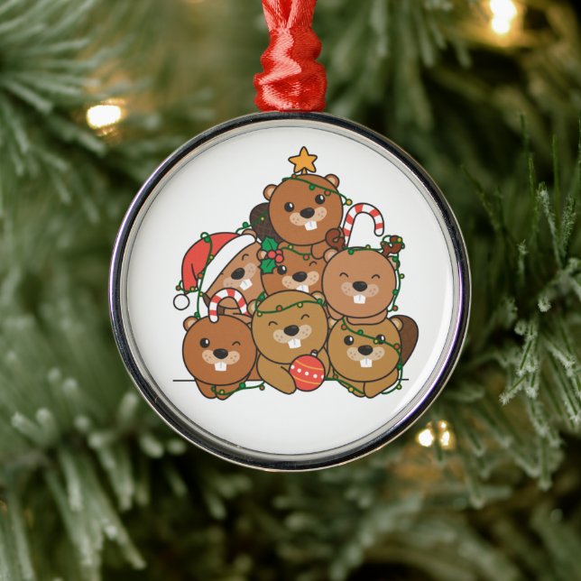 Biber Weihnachtsbaum Funny Animal Christmas Ceram Ornament Aus Metall (Baum)