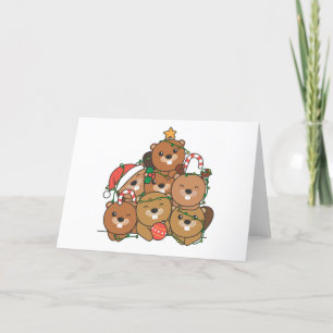 Biber Weihnachtsbaum Lustiges Tier Weihnachtsfeier Feiertagskarte